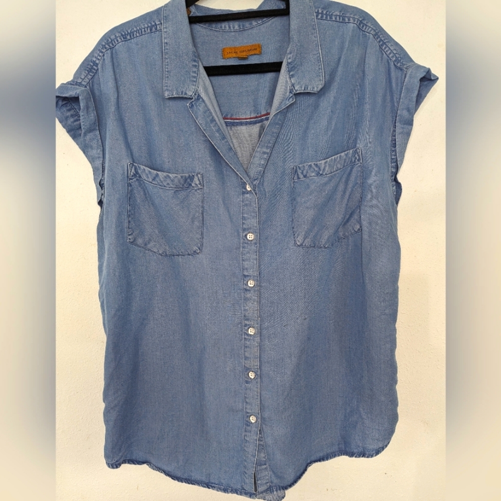 Jachs Girlfriend Quinn Chambray Button Up Shirt size L